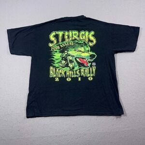 Sturgis Black Hills Rally 2010 70th‎ Annual Wolf Biker Graphic T Shirt Men XL